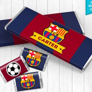 Barcelona Candy Bar Wrappers Party Birthday Messi Cristiano Futbol Soccer Neymar - INSTANT DOWNLOAD - Editable Text