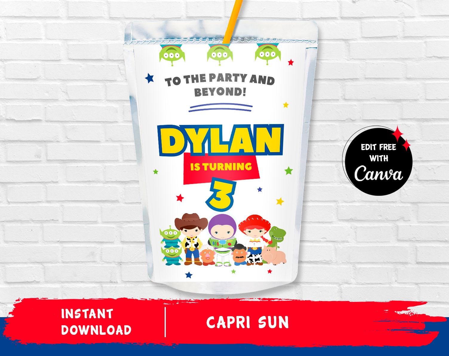 Toy Story Capri Sun Toy Story Juice Label Toys Capri Sun Toys Party Toy Story Compleanno Festa per bambini - DOWNLOAD IMMEDIATO Testo modificabile