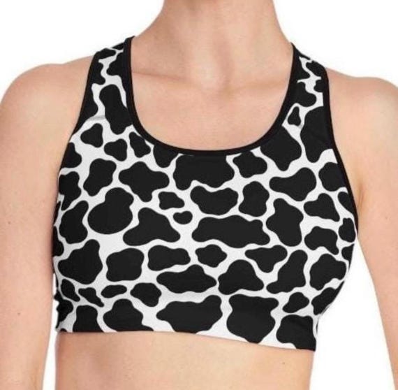 Bra Sports Cow Print Animal Design in Several Colors, Ladies
