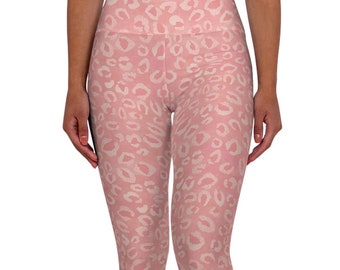 Leggings mit Leopardenmuster in Pinks Hohe Taille Damen Yoga Pilates Hosen, Geburtstagsgeschenk für Mütter Töchter Schwestern Freunde und Sie