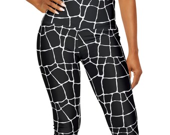 Leggings Pantaloni da yoga Capri con vita alta con stampa giraffa, regalo di compleanno per le mamme, le amiche e le sorelle