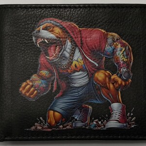 Cartera de cuero con capucha de Pitbull