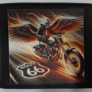 Cartera de piel Biker Winged Rider RT 66