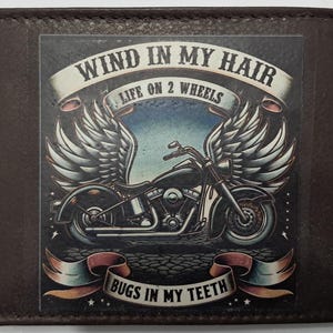 Cartera de cuero Biker Life On 2 Wheels