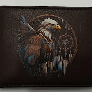 Cartera de cuero con águila del suroeste