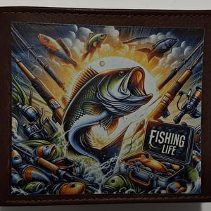 Cartera de cuero para pesca