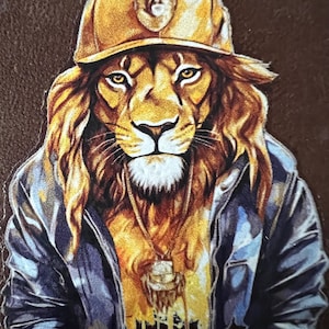 Cartera de cuero Hip Hop Lion
