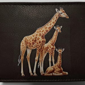 Cartera de piel con diseño de jirafa salvaje