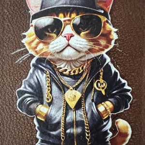 Cartera de cuero Hip Hop Cat