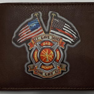 Cartera de cuero del Departamento de Bomberos de EE. UU.