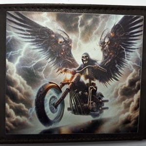 Cartera de cuero Biker Winged Rider