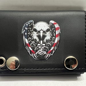 American Eagle Cross Biker's Trifold Lederkette Brieftasche