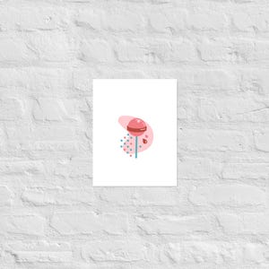 Cute Lollipop Wall Art Print – Playful Pink Candy Illustration for Kitchen or Kids’ Room