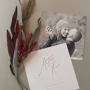Gold Foil Save the Date with Photo Back, Foil Save the Dates, Engagement Photos