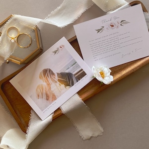Bedankkaarten voor bruiloften met foto, inclusief enveloppen