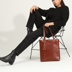 Genuine Leather Shoulder Bag with Multi-Compartment - Coconut