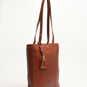 Genuine Leather Shoulder Bag with Multi-Compartment Coconut image 4