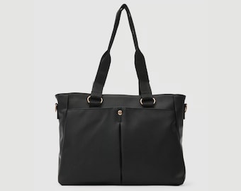 Nylon Crossbody Bag With Long Strap - Black