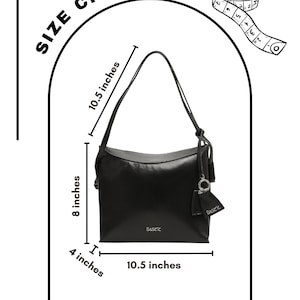 Genuine Leather Shoulder Bag With Flap Detail Black image 10