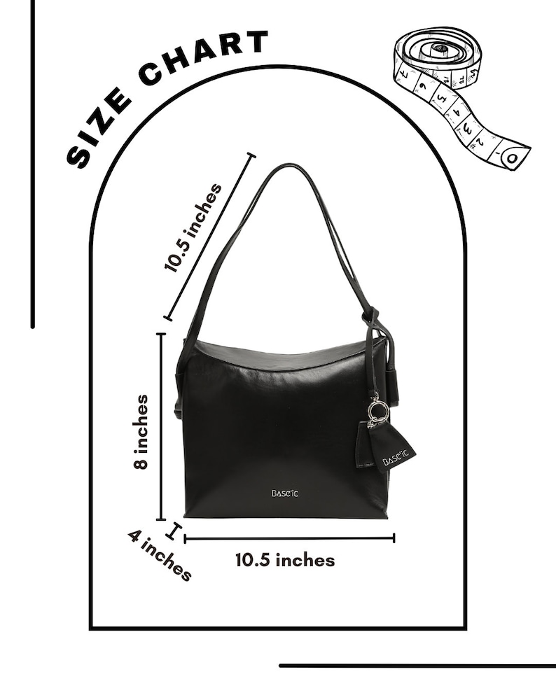 Genuine Leather Shoulder Bag With Flap Detail Black image 10