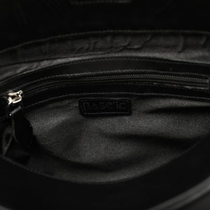 Genuine Leather Shoulder Bag With Flap Detail Black image 9