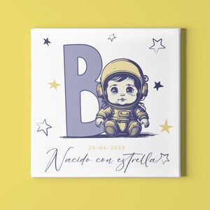 Astronaut baby initial, personalized initial print, personalized baby gift, Baby Shower, birth gift, christening gift