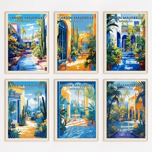 Jardin Majorelle, Marokko Reiseposter Set - 6er SET