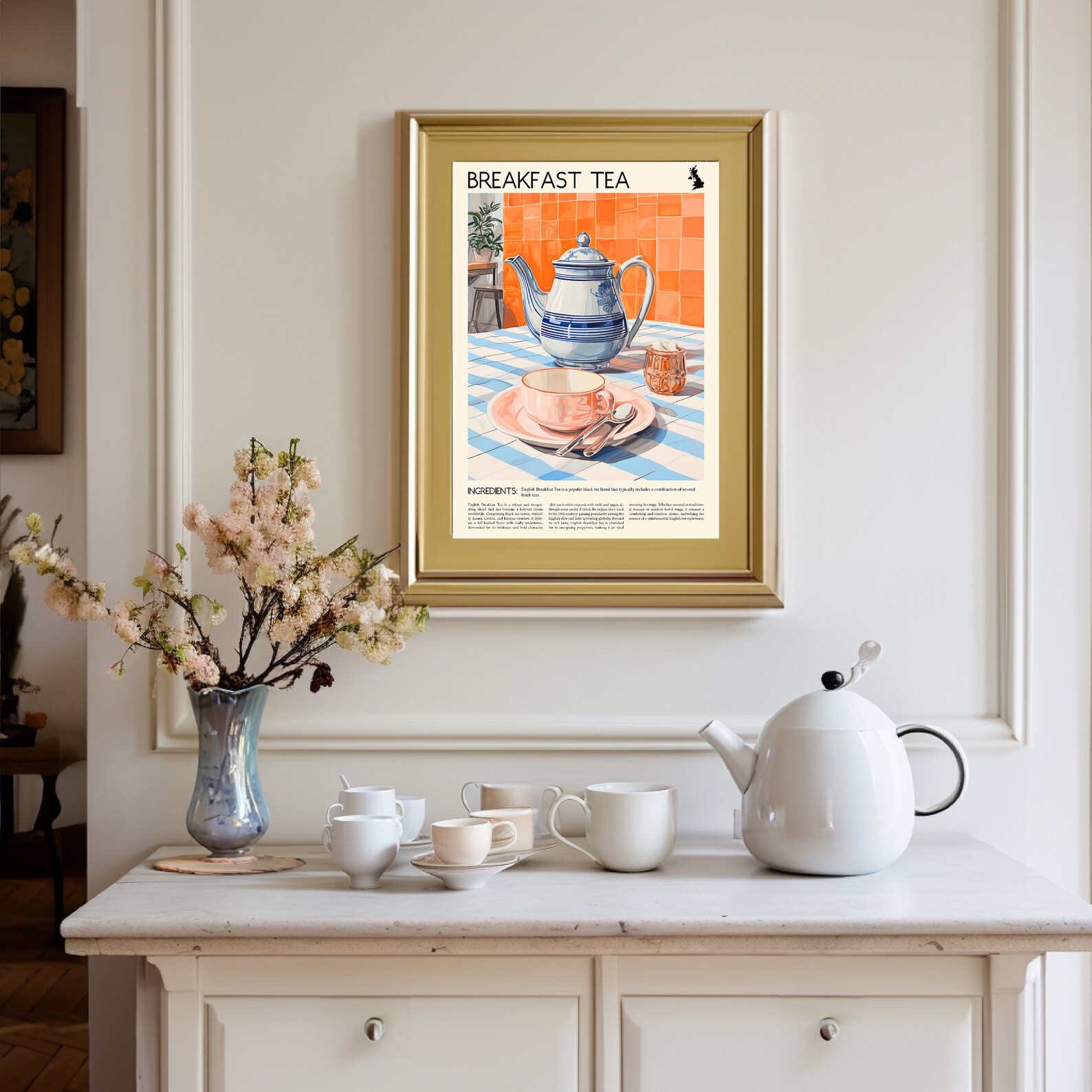 Breakfast Tea Poster - SET OF 3 - Tea Poster, Kitchen Wall Art, Retro ...