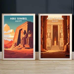 Abu Simbel, Egypt - Egypt Travel Poster - SET OF 2 - Digital Download