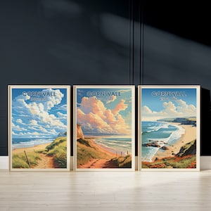 Cornwall Travel Poster - SET OF 3 - Digital Download