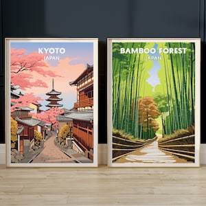 Der Bambuswald und Kyoto - Japan Reise Poster - 2er SET - Digitaler Download