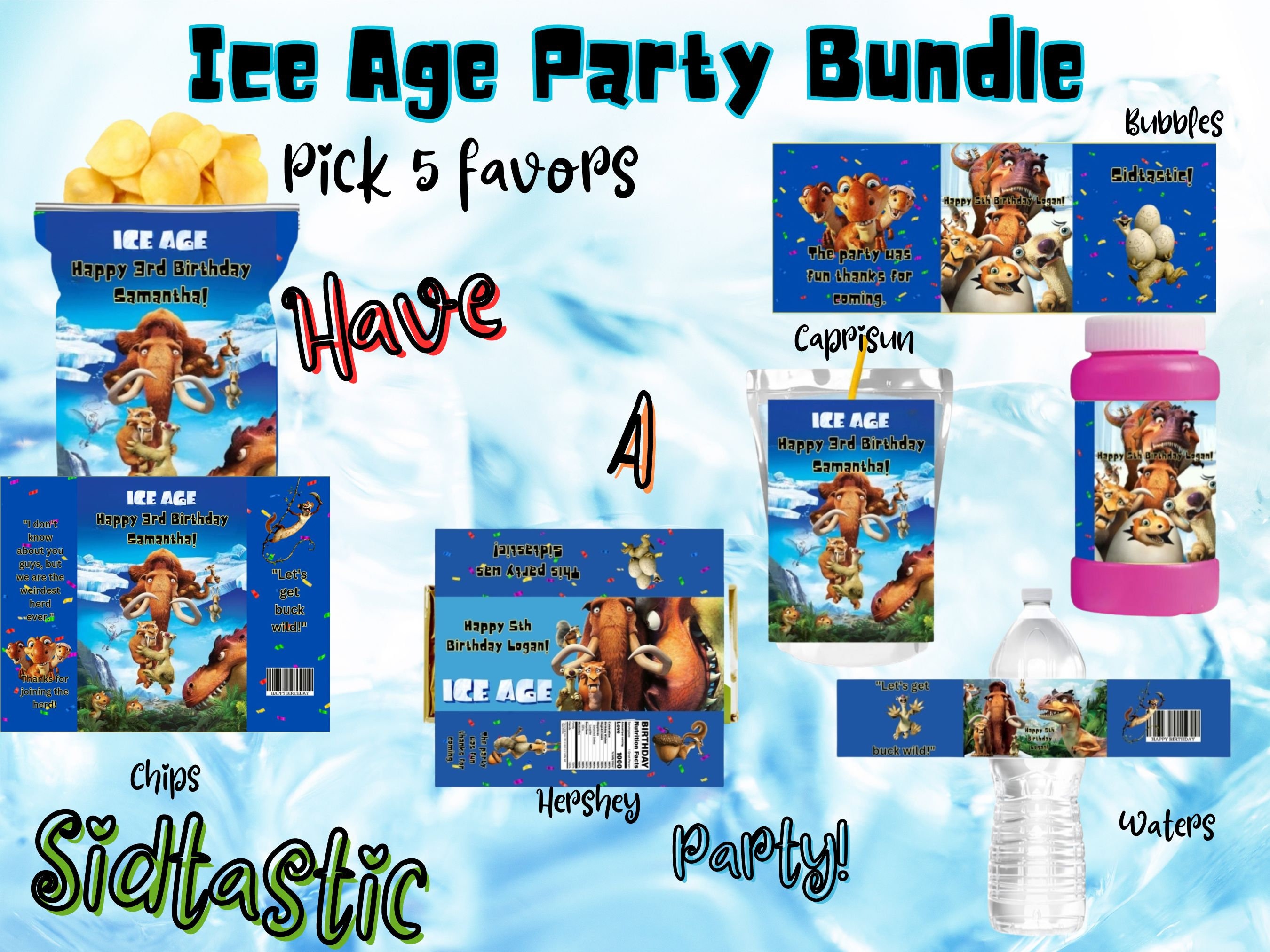 Ice Age Party Supplies, Ice Age Dino Party Decorations, Dino Birthday