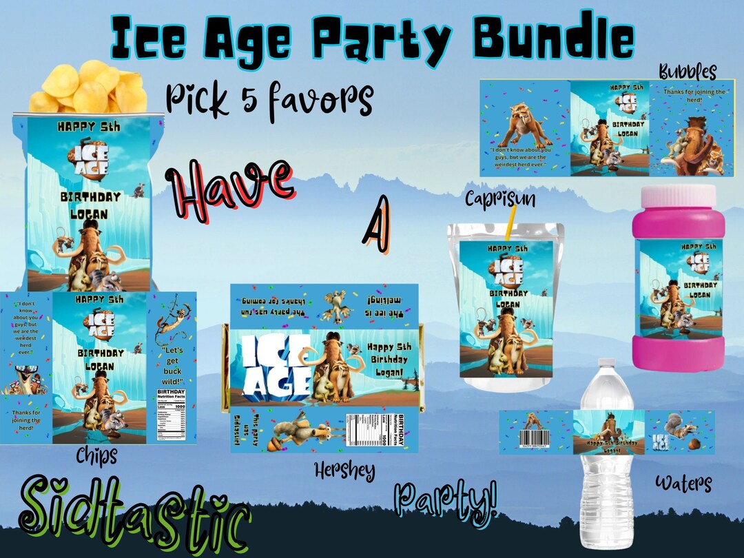 Dino Birthday Party, Ice Age Party Supplies, Ice Age Decorations, Ice