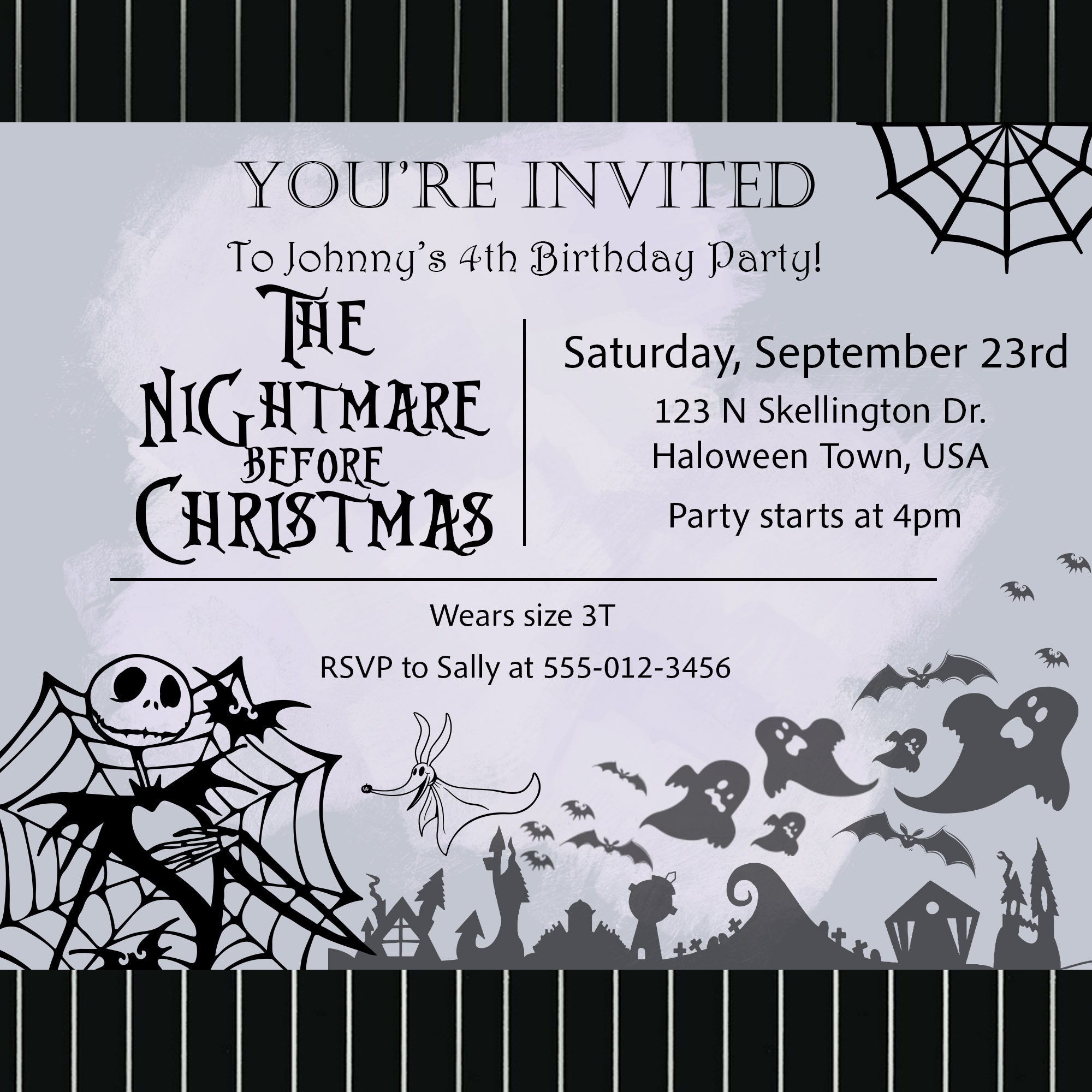 Nightmare Before Christmas Party Invitation Etsy