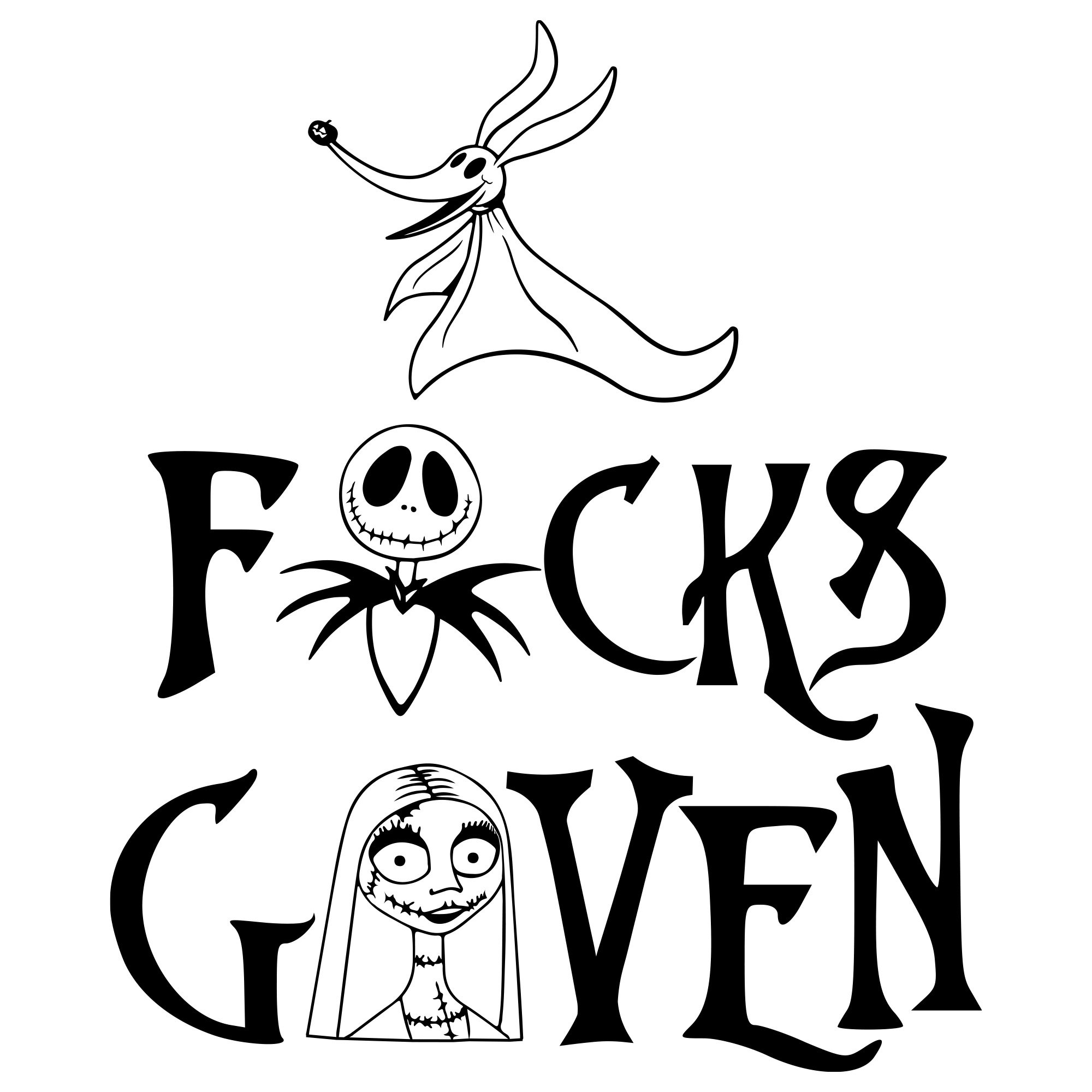 Zero Fucks Given Graphic, Nightmare Before Christmas, Zero