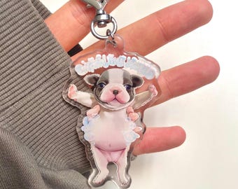 Pibble Dog Acrylic Keychain, Cute Pitbull Keychain, Kawaii Dog Charm, Funny Pibble Meme Keychain, Dog Lover Gift, Cute Bag Charm
