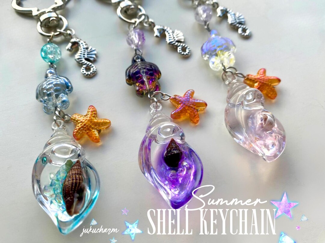 Summer Keychains Summer Shell Keychain Handmade Beach Charm - Etsy
