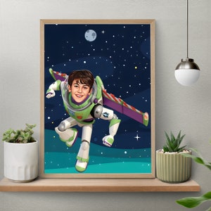 Personalized Buzz Lightyear Portrait for Your Little Superhero - Custom Toy Story Caricature - Digital Download