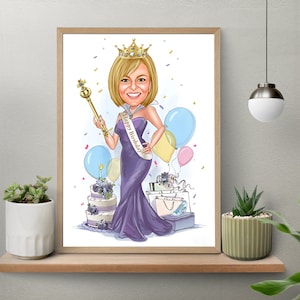 Personalized Birthday Caricature Art - Custom Digital Portrait for a Unique Gift!