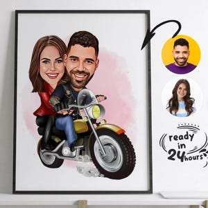 Custom Couple Cartoon Portrait, Couple Portrait, Couple Gift, Couple Caricature, Valentine's Day Gift, Custom Caricature, Anniversary Gift