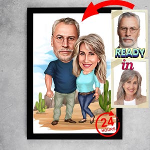 Custom Couple Cartoon Portrait, Couple Portrait, Couple Gift, Couple Caricature, Family Portrait, Custom Caricature, Anniversary Gift