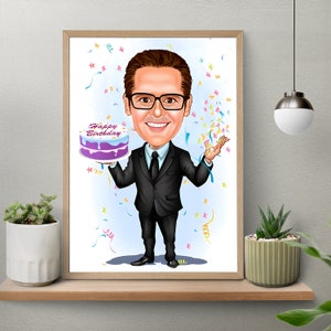 Custom Retirement Cartoon Portrait, Retirement Caricature, Retirement Gift, Retirement Cartoon, Retirement Present, Happy Retirement Cartoon
