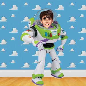 Personalized Buzz Lightyear Portrait - Custom Superhero Caricature for Kids - Digital File Only