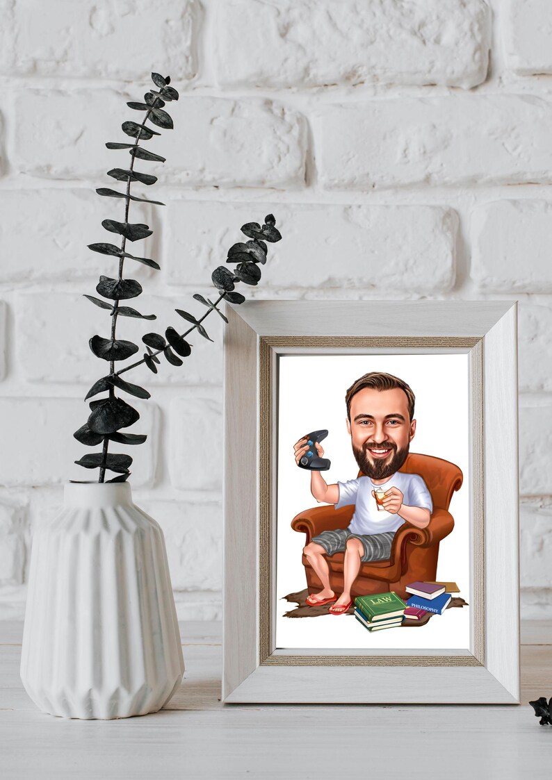 Gamer Gift for Men With Cartoon, Gamer Gift Ideas, Funny TV Gamer Gift