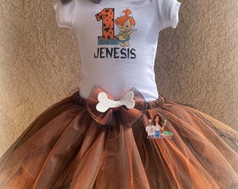 Custom tutu set | Birthday Outfit | Personalize | Tutu Outfit | Tutu Skirt | Personalize Shirt | pink tutu | pebbles