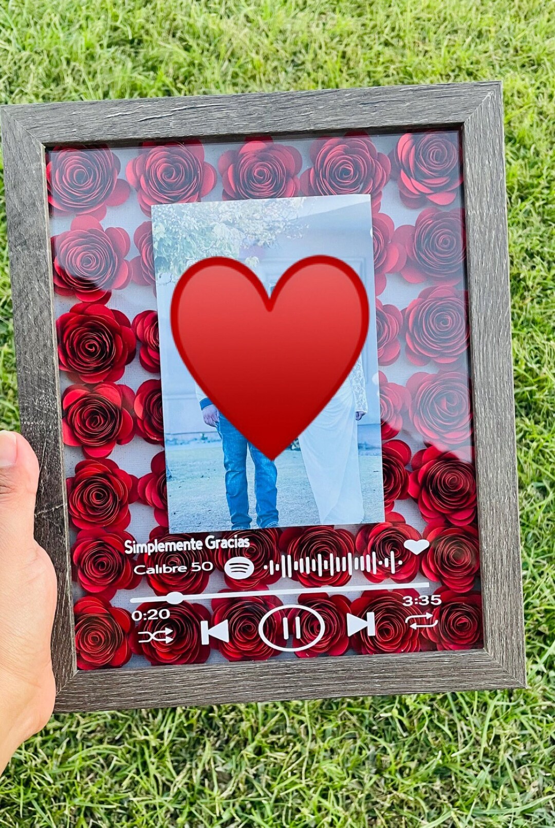 Flower Shadow Box, Custom, Music, Shadow Box, Rose Shadow Box, 1 Year