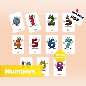Cartes flash de nombres, cartes flash de comptage préscolaire, comptage et clip, cartes numériques 1-10, cartes flash Montessori, téléchargement instantané