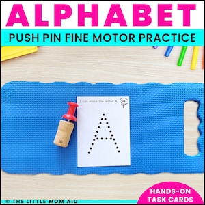 Alphabet Fine Motor Activity - Push Pin Poke Letters for Preschool and Kindergarten - Fine Motor Skills