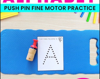 Alphabet Fine Motor Activity - Push Pin Poke Letters for Preschool and Kindergarten - Fine Motor Skills