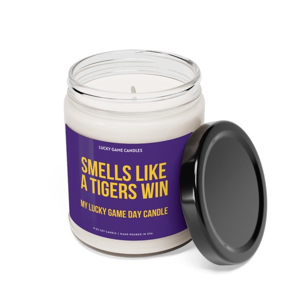 Smells like a lsu tigers win candle, unique gift idea, lsu gift candle, lsu tigers, game day decor, sport themed candle